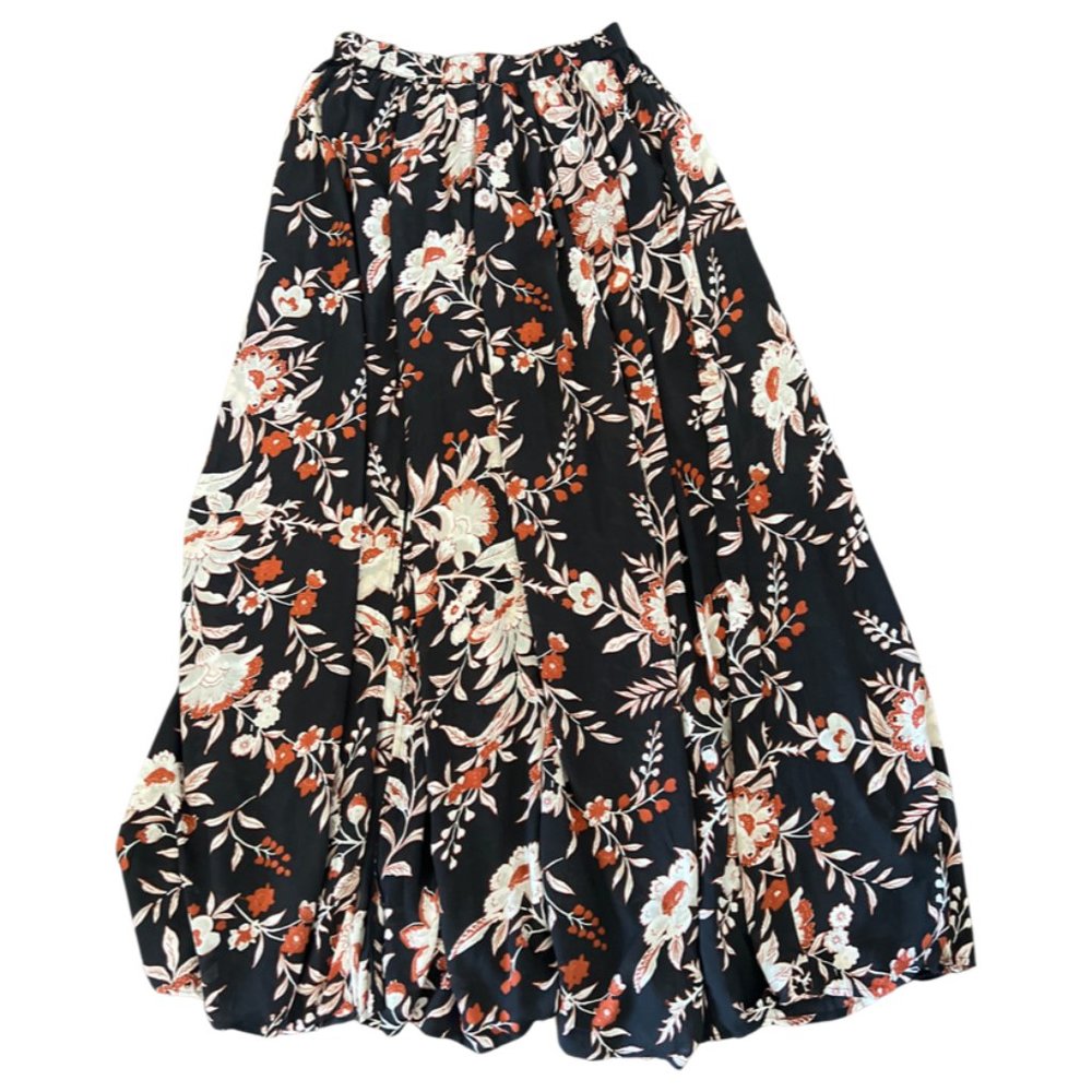 Abercrombie & Fitch Black Floral Maxi Skirt w/Slit - Size M